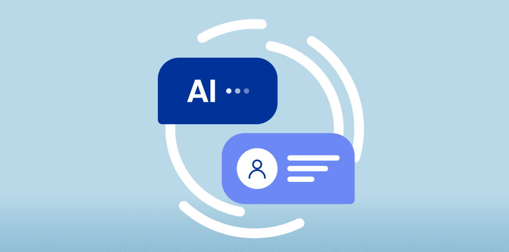 Grafica con testo intelligenza artificiale e icona di una persona